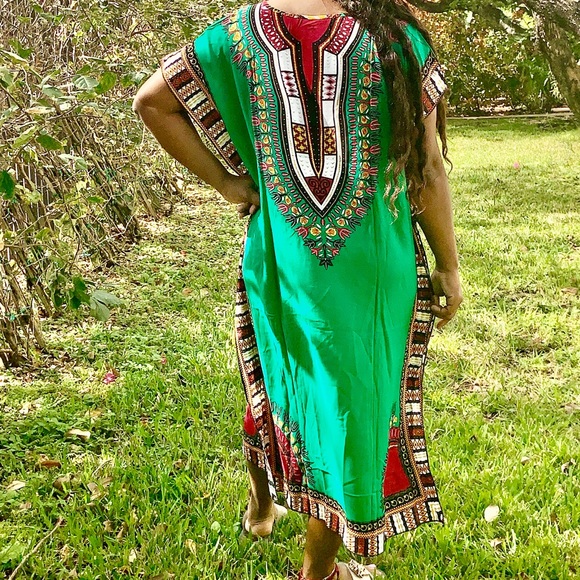 Long Dashiki Caftan | African Print | Bohemian - Picture 3 of 5